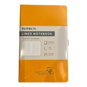 Poprun Lined Notebook 5.25" x 8" Numbered Pages NWT